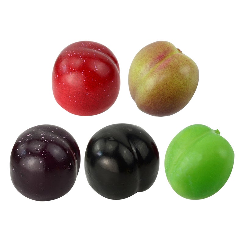 5PCS Realistic Plum Models Lifelike Fruit Decoration Simulation Photo Prop Cabinet Ornament for Home Shop Store Random Pattern - Image 1