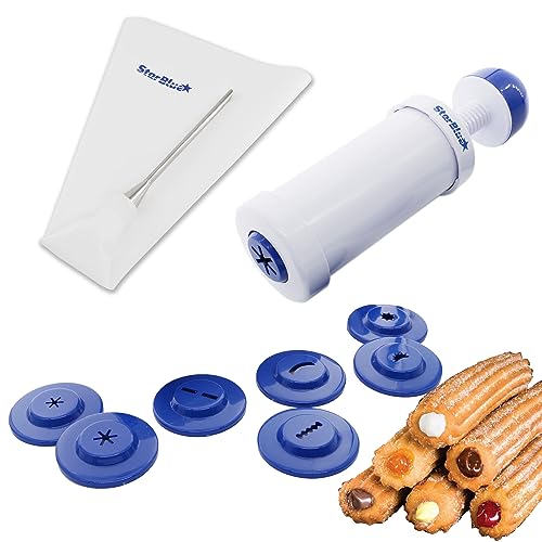 StarBlue Churrera Churro Maker and Filler Set with FREE Recipe Book - Easy Piping Nozzle Tool for Deep Fry Stuffed Churro - Image 1