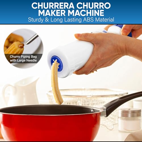 StarBlue Churrera Churro Maker and Filler Set with FREE Recipe Book - Easy Piping Nozzle Tool for Deep Fry Stuffed Churro - Image 2