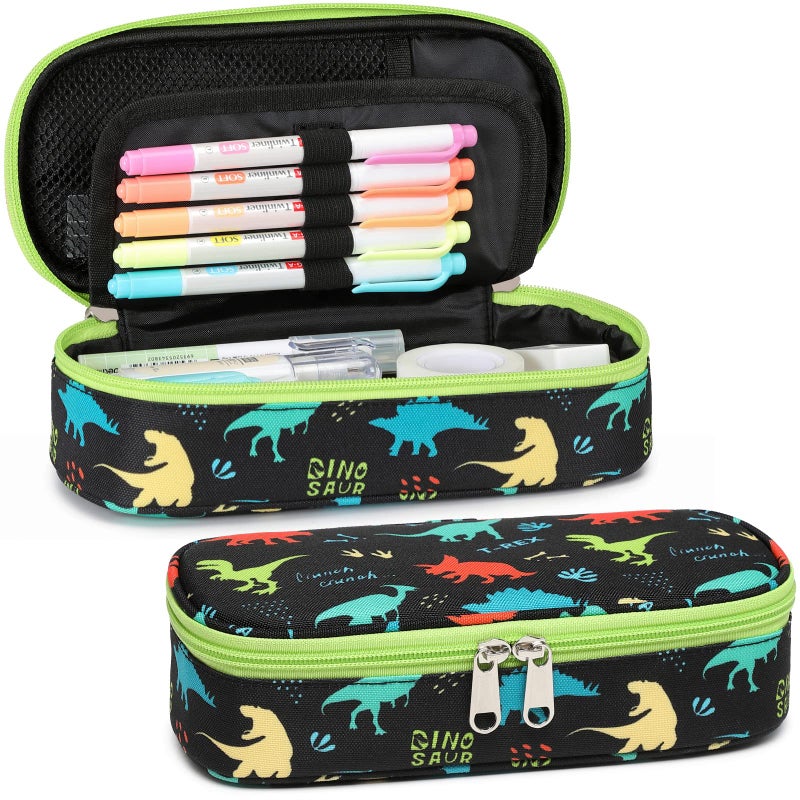 Cambond Pencil Case for Boys  Cute Pencil Case for Kids Large Capacity Pencil Pouch for School Pencil Cases Only Black Dinosaur