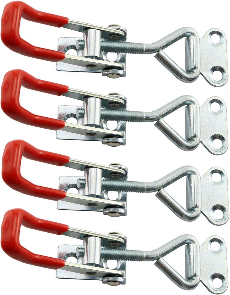 Tegg 4PCS Latch Catch Cabinet Boxes Handle Toggle Lock Clamp Hasp Silver 4001 - Image 1