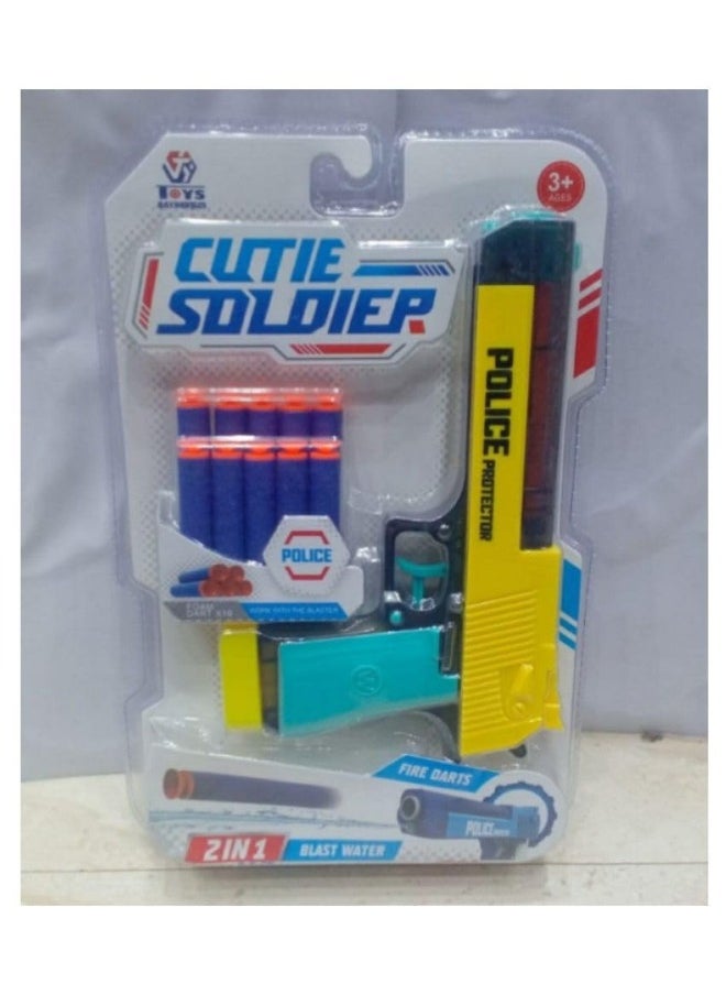 TOY GARDEN 2-in-1 Soft Bullet Gun & Water Gun Set with Handcuff and Police Badge – Kids Police Role Play Toy Game Set  - Image 3