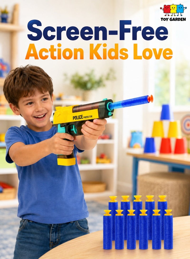 TOY GARDEN 2-in-1 Soft Bullet Gun & Water Gun Set with Handcuff and Police Badge – Kids Police Role Play Toy Game Set - Image 1