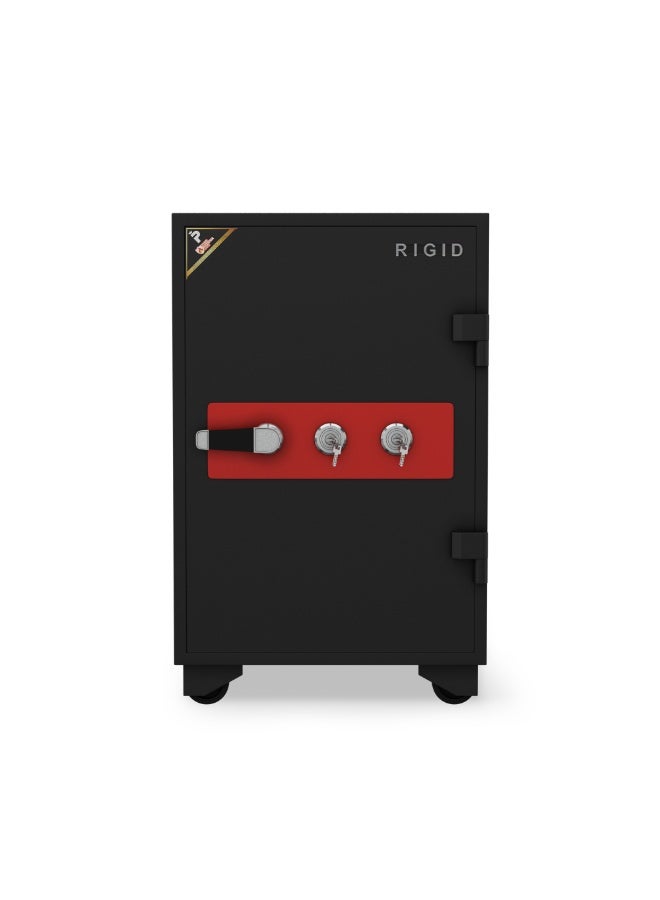 RIGID Fire Resistant Steel Safe with Dual Key Lock, 130Kg  - Image 1