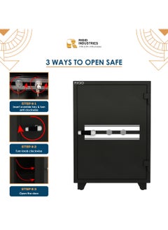 RIGID Fire Resistant Steel Safe with Dual Key Lock, 130Kg  - Image 3