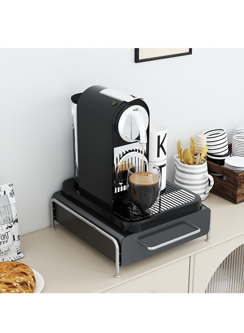 XiuWoo Metal Coffee Pod Holder Drawer Capsule Organizer, Pull Out Coffee Pods Storage, Slide Out Drawers Holder for Capsules, Under Brewer Storage Sliding Drawer, Home Kitchen Counter Organization Black  - Image 2