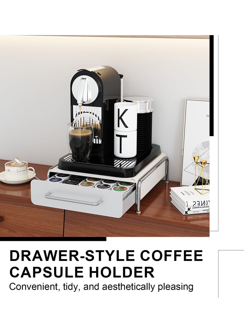 XiuWoo Metal Coffee Pod Holder Drawer Capsule Organizer, Pull Out Coffee Pods Storage, Slide Out Drawers Holder for Capsules, Under Brewer Storage Sliding Drawer, Home Kitchen Counter Organization Black  - Image 5