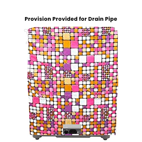 E-Retailer® Waterproof PVC Semi Automatic Washing Machine Cover With Zip Enclosure Suitable For 5kg to 8kg (Color-Geometric Pink, Size-33x22x37 Inches) - Image 2