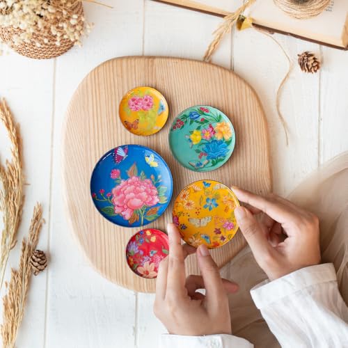 RITUALISTIC Pushpam Art Fridge Magnets | Metal & Non-breakable | Gift Items for Women and Men | Home Decor Gift Items | Fridge Magnets Refrigerator Stylish | Fridge Magnet Set of 5 - Image 1