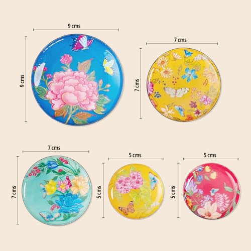 RITUALISTIC Pushpam Art Fridge Magnets | Metal & Non-breakable | Gift Items for Women and Men | Home Decor Gift Items | Fridge Magnets Refrigerator Stylish | Fridge Magnet Set of 5 - Image 2