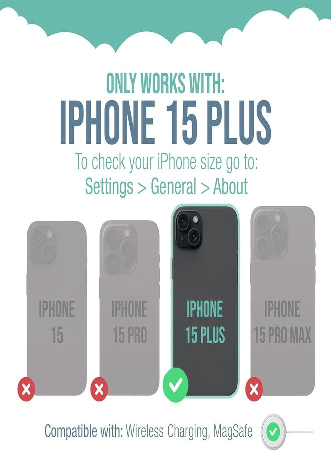 Smartish® iPhone 15 Plus Protective Magnetic Case - Gripzilla Compatible with MagSafe [Rugged + Tough] Heavy Duty Grip Armor Cover w/Drop Tested Protection for Apple iPhone 15 Plus - Black Tie Affair - Image 5