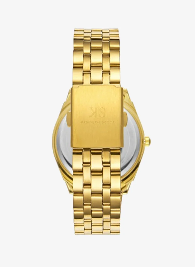 Kenneth Scott Champagne Men's Steel Analog Watch K23054-GBGC - 40 mm for Men | Best Price UAE