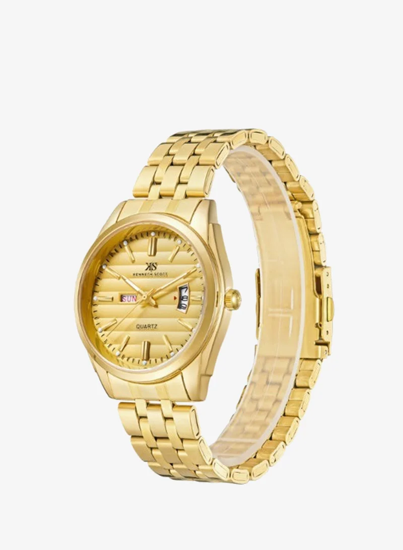 Kenneth Scott Men's Steel Analog Watch K23054-GBGC - 40 mm
