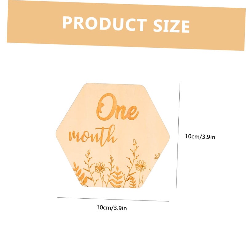 Wooden Monthly Milestone Cards Set For Baby Growth Announcements Boy Girl - Image 3
