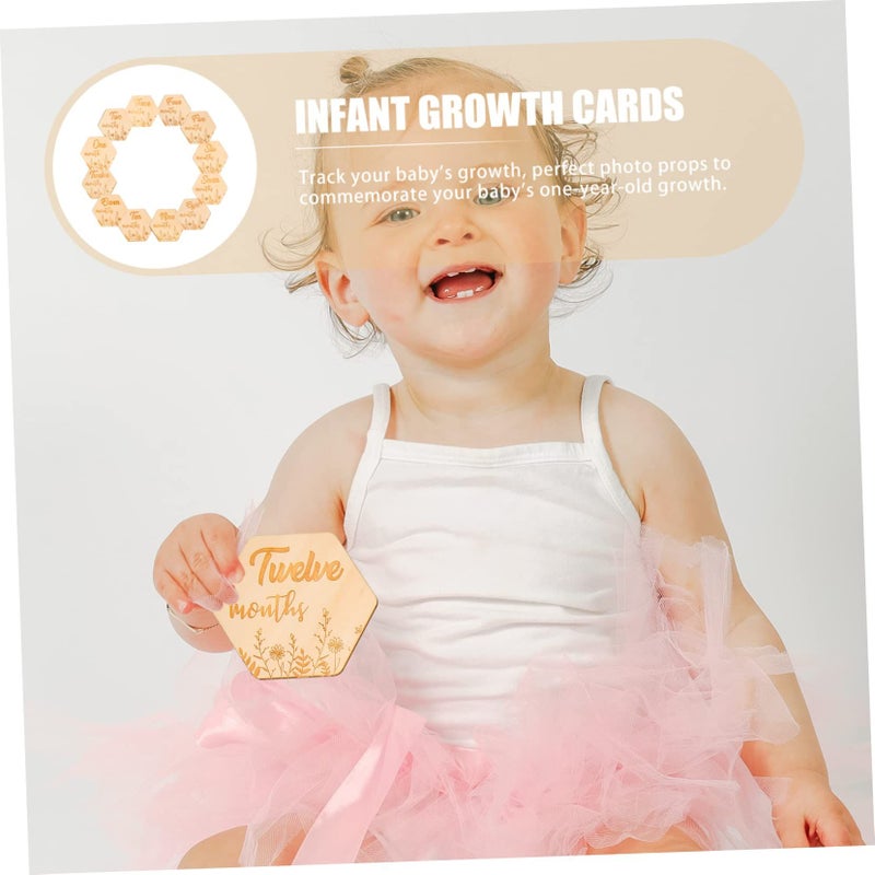 Wooden Monthly Milestone Cards Set For Baby Growth Announcements Boy Girl - Image 4
