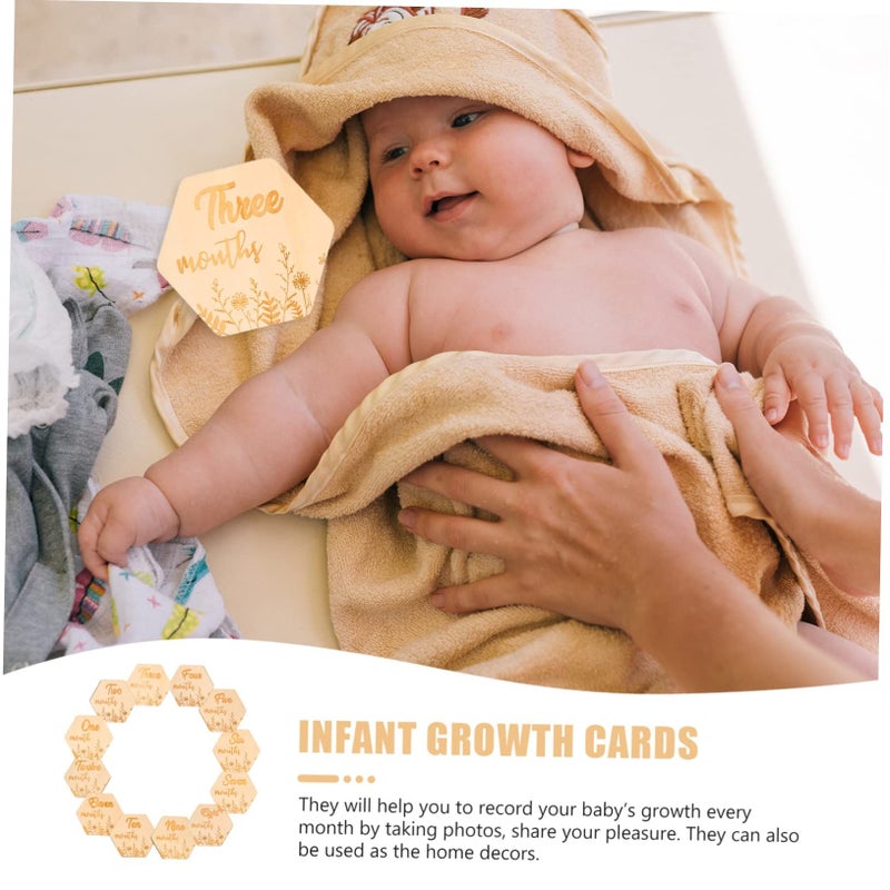 Wooden Monthly Milestone Cards Set For Baby Growth Announcements Boy Girl - Image 5