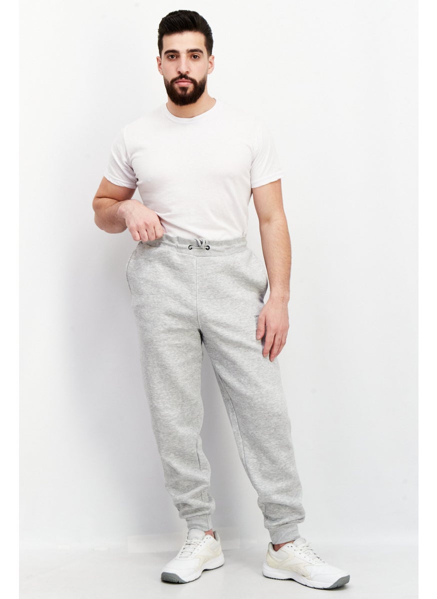 CROSSHATCH Men Drawstring Pull On Brand Logo Sweatpants, Grey  - Image 2