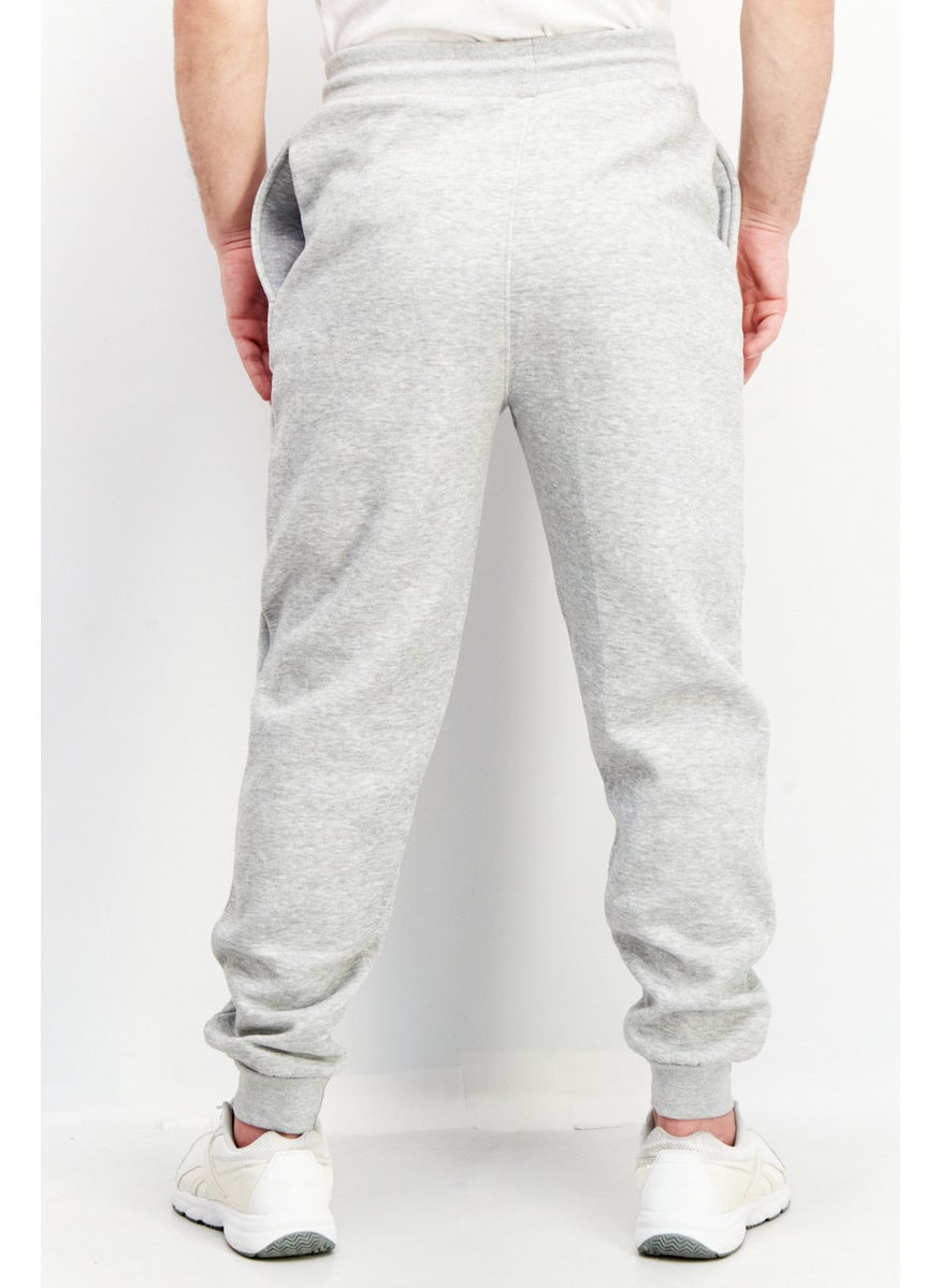 CROSSHATCH Men Drawstring Pull On Brand Logo Sweatpants, Grey  - Image 3