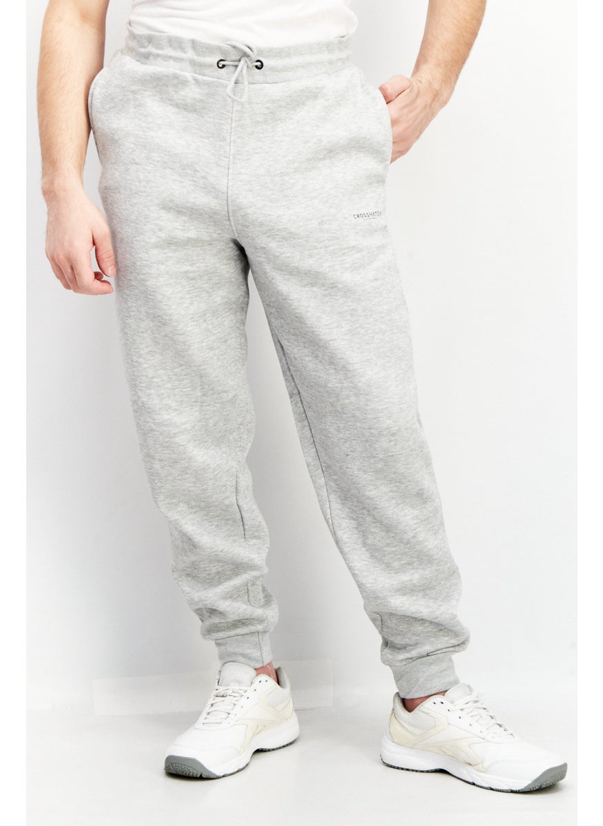 CROSSHATCH Men Drawstring Pull On Brand Logo Sweatpants, Grey  - Image 1