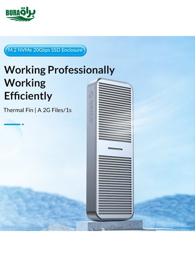 ORICO FV25C3-G2-SV 10Gbps USB3.2 Gen2 Type-C M.2 NVMe/NGFF(SATA) Dual Protocol SSD Enclosure(Silver)