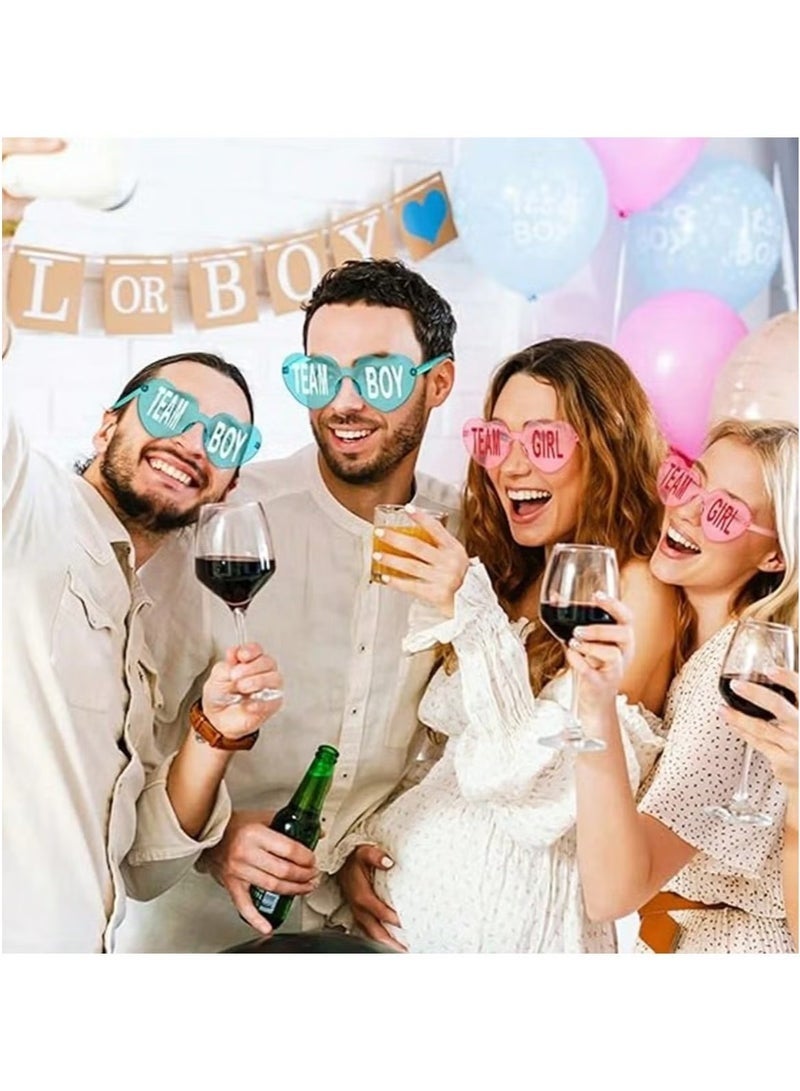 DURKU 8pcs Gender Reveal Party Decoration – Glasses Set a Fun Party Accessory Set Consisting of 4 Pink "Team Girl" Glasses and 4 Blue "Team Boy" Glasses - Image 5