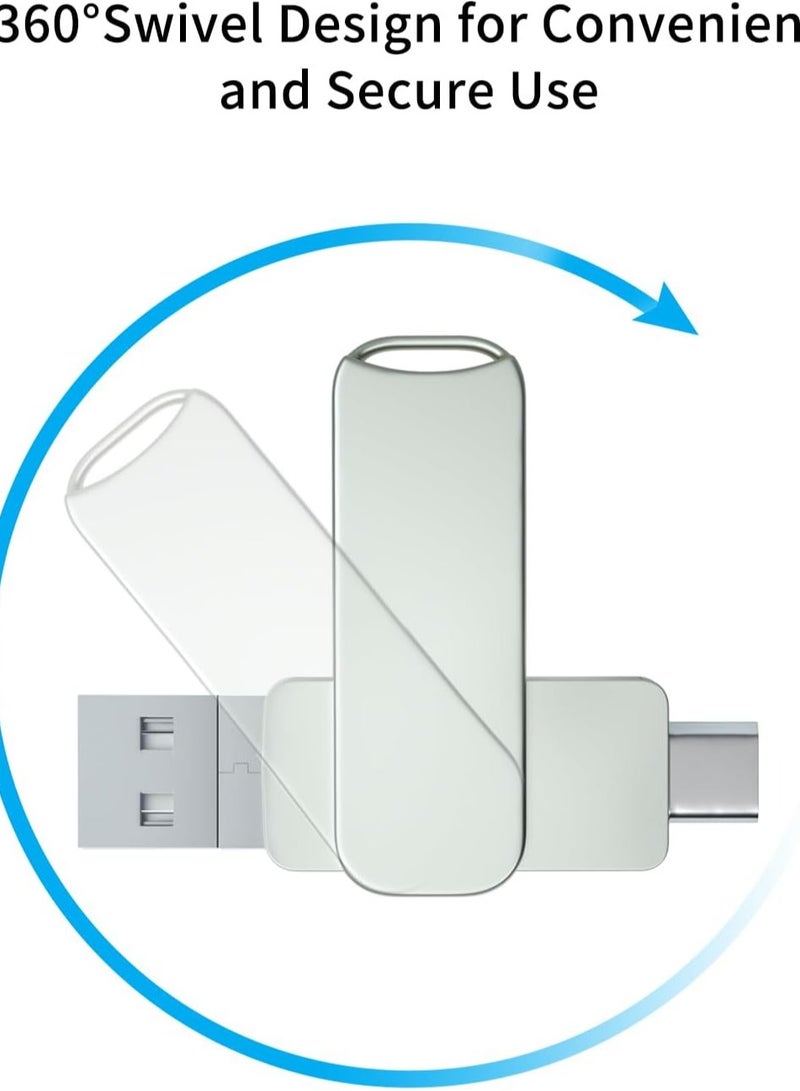 الفضاء الرقمي محرك أقراص فلاش USB 3.0 سعة 512 جيجابايت لجهاز iPhone، محرك أقراص USB 4 في 1 من النوع C، ذاكرة تخزين صور iPhone، وحدة تخزين خارجية متوافقة مع iPhone/Pc/iPad - Image 3