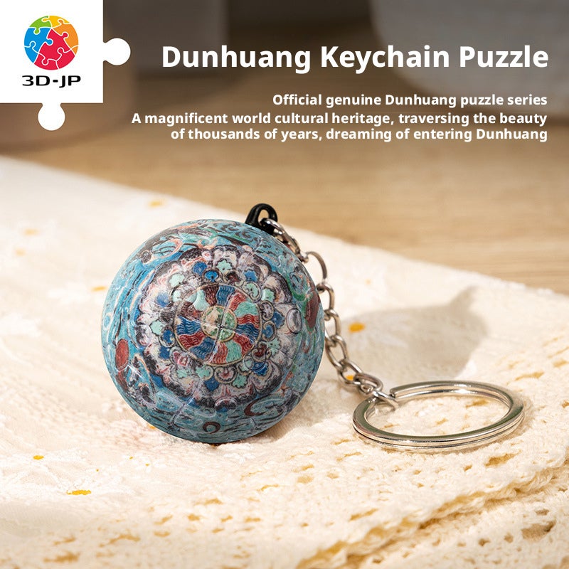 3D-JP Dunhuang Series Spherical 3D Puzzle 24 Pieces Keychain Lotus Sky Well A3885 - Image 1