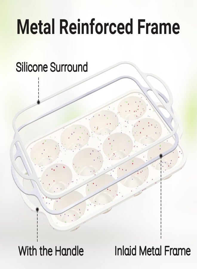 FUNBAKY Silicone Muffin Pan With Metal Frame, Muffin Tins Nonstick 12 Cups Regular Size Muffin Pan for Baking Muffin, Cupcake BPA Free - Image 3