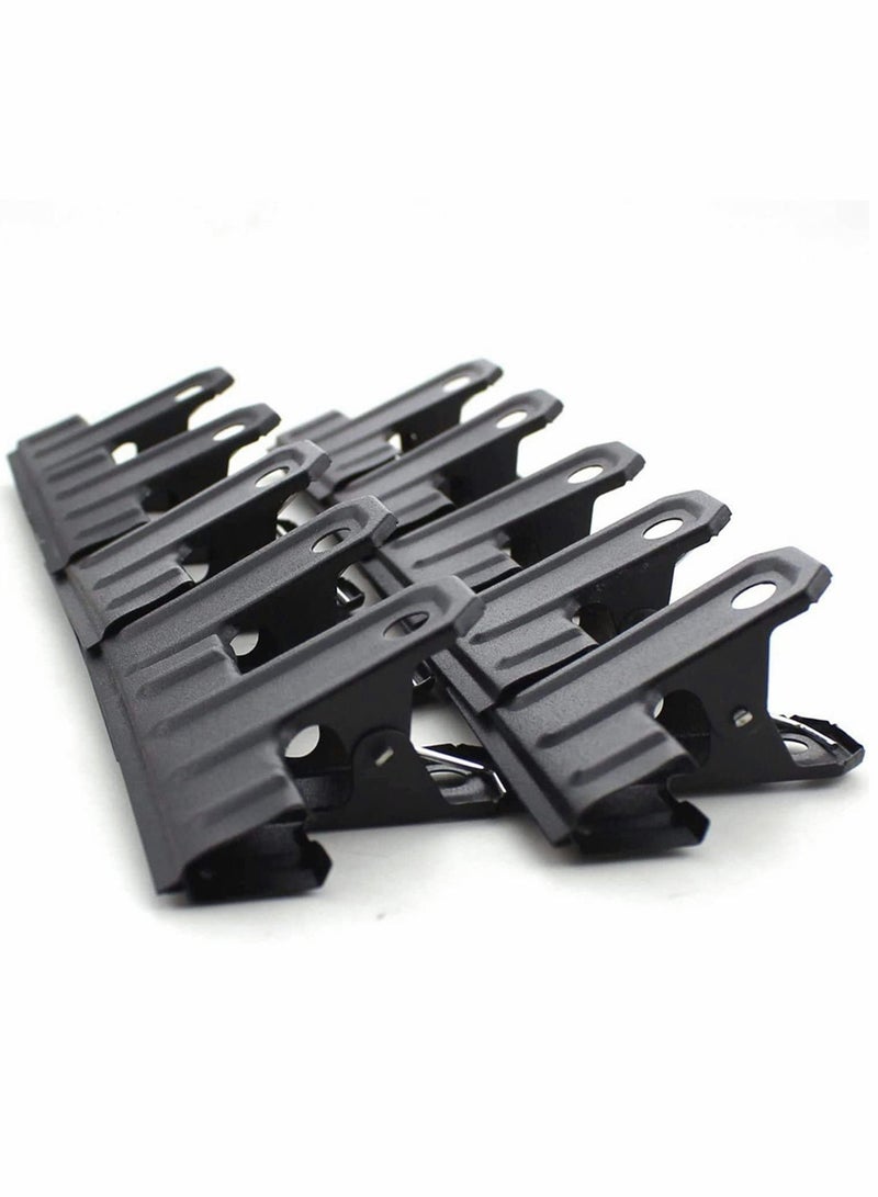 Y&D Black Iron Clip Large Bulldog Clips Thickened, 10 Pack Long Metal Binder Paper File Clamps for Food Bags, Drawing Board, Art & Craft Projects, Office Home Kitchen (77 mm)  - Image 1