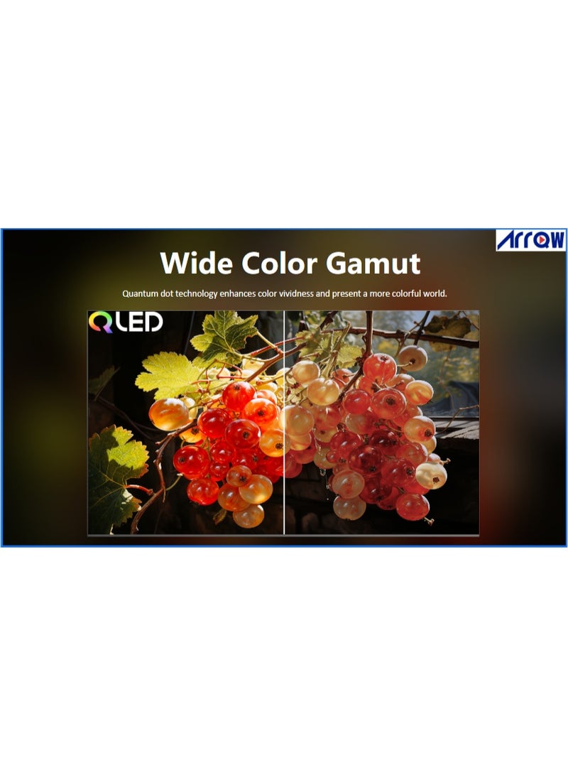 آركيو تلفزيون جوجل 65 بوصة، QLED 4K (5.0)، شاشة 60 هرتز، ذاكرة وصول عشوائي - 2 جيجابايت، سعة تخزين 16 جيجابايت، دولبي فيجن وأتموس، دقة 3840 × 2160 مع تطبيق مثبت مسبقًا (NETFLIX، برايم فيديو، يوتيوب) - Image 5