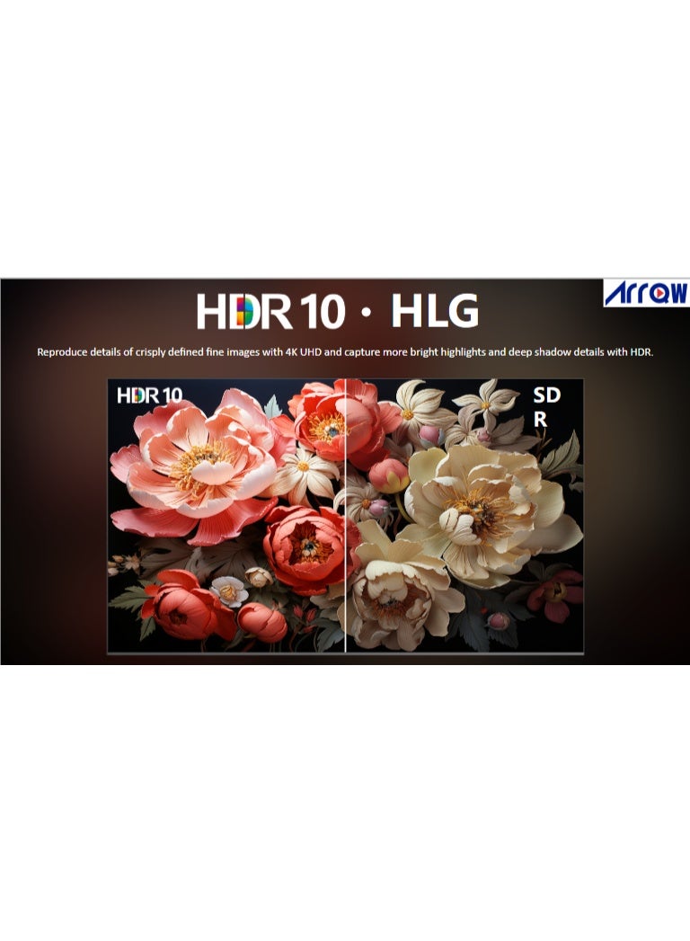 آركيو تلفزيون جوجل 65 بوصة، QLED 4K (5.0)، شاشة 60 هرتز، ذاكرة وصول عشوائي - 2 جيجابايت، سعة تخزين 16 جيجابايت، دولبي فيجن وأتموس، دقة 3840 × 2160 مع تطبيق مثبت مسبقًا (NETFLIX، برايم فيديو، يوتيوب) - Image 4