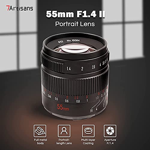 7artisans 55mm F1.4 II APS-C Aperture Portrait Prime Camera Lens for Nikon Z Mount Mirrorless Cameras Z6 Z7 Z250, Multicolor - Image 2