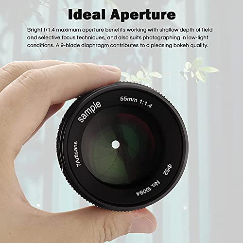 7artisans 55mm F1.4 II APS-C Aperture Portrait Prime Camera Lens for Nikon Z Mount Mirrorless Cameras Z6 Z7 Z250, Multicolor - Image 5