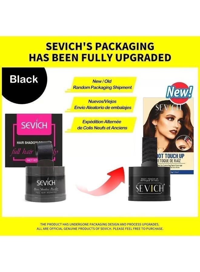 Sevich Instantly Hairline Shadow Hairline Powder Quick Cover Hair Root Concealer Eyebrows & Beard Line Hair Root Touch Up for Thinning Hairline Windproof & Sweatproof (Black) - Image 2