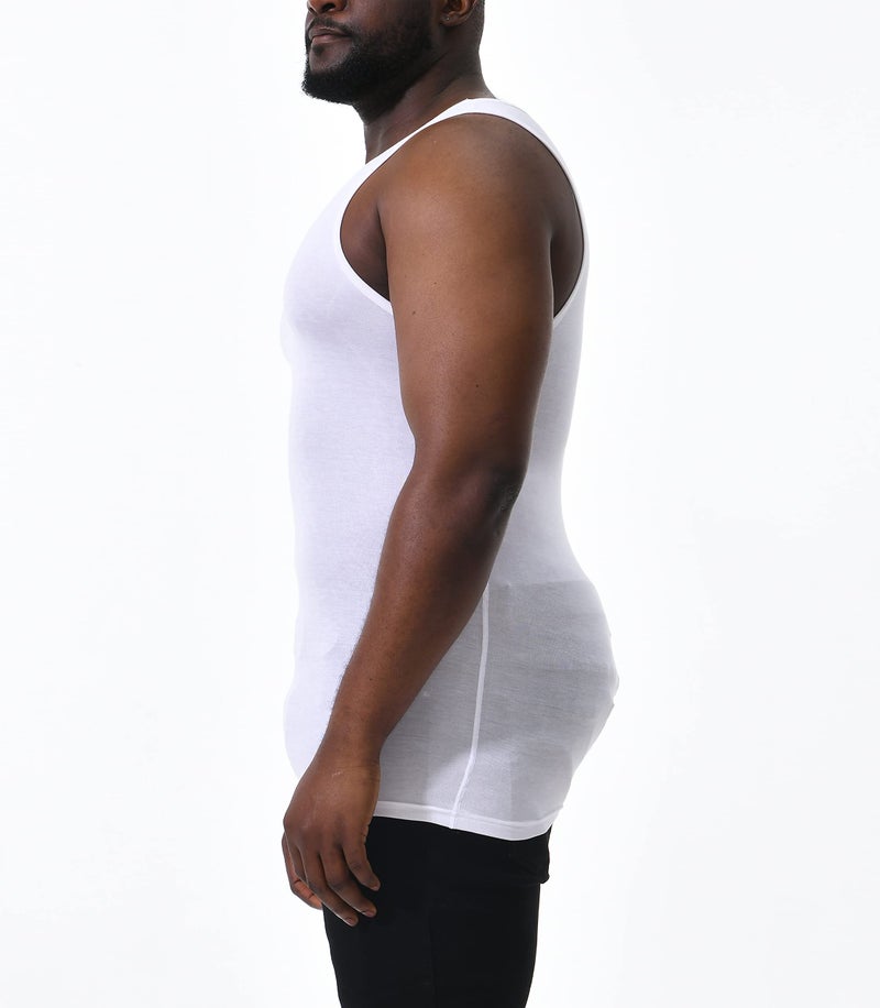 Comfneat Men's 4-Pack Cool Feeling A-Shirts Viscose Undershirts Sports Singlets (White 4-Pack, L) - Image 3