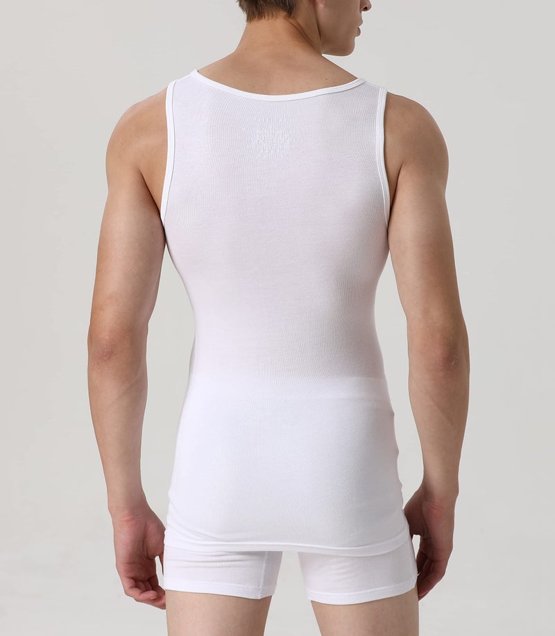 Comfneat Men's 4-Pack Cool Feeling A-Shirts Viscose Undershirts Sports Singlets (White 4-Pack, L) - Image 4