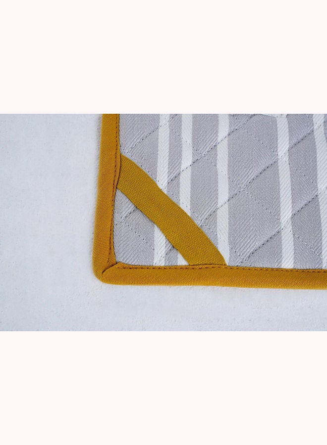 Pan Home حامل أواني بون أبيتيه S/2 رمادي وأصفر 20x20 سم - Image 3