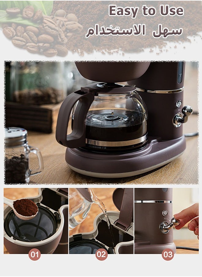 Bear - Drip Coffee Maker - Electric Coffee Machine - With Glass Coffee Pot, Reusable Filter - 600 mL - Image 1