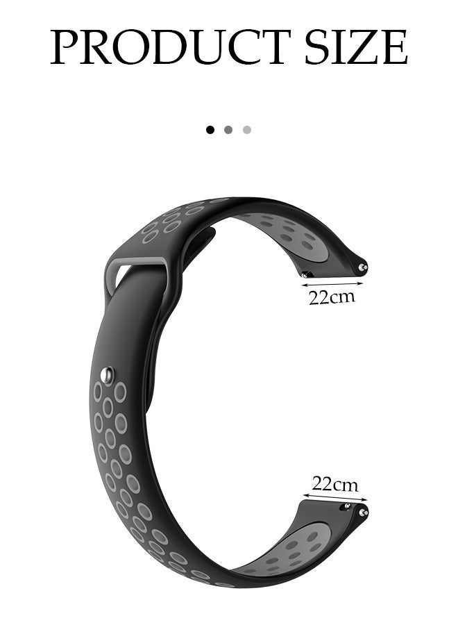 Loquat 22mm Watch Bands Quick Release Replacement Wristband, Soft Silicone Bands Breathable Sport Replacement Straps for Men Women - Image 2