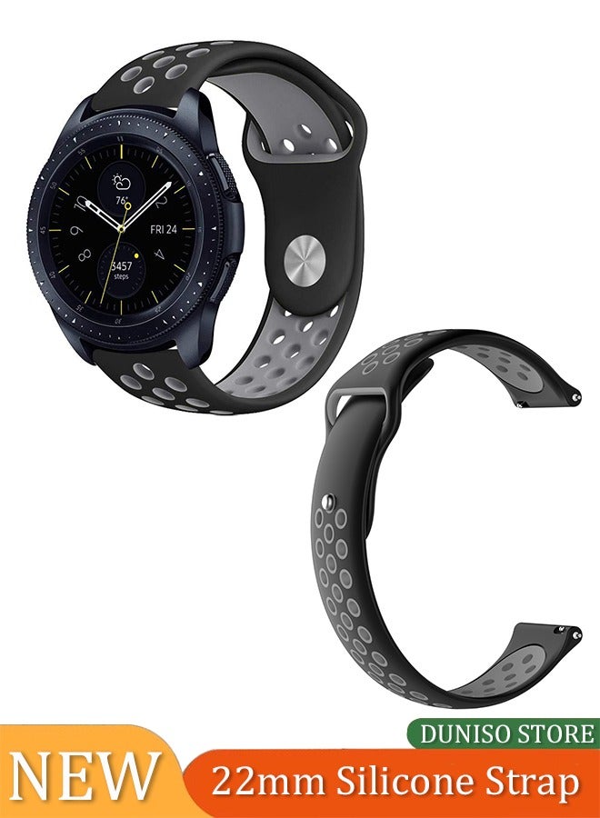 Loquat 22mm Watch Bands Quick Release Replacement Wristband, Soft Silicone Bands Breathable Sport Replacement Straps for Men Women - Image 1