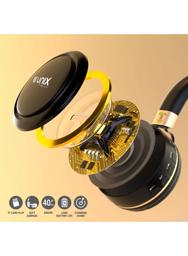يونيكس سماعات الرأس Unix Elite 9 Bluetooth - تشغيل لمدة 12 ساعة مع مشغلات مقاس 40 مم ووسادات أذن ناعمة - Image 3