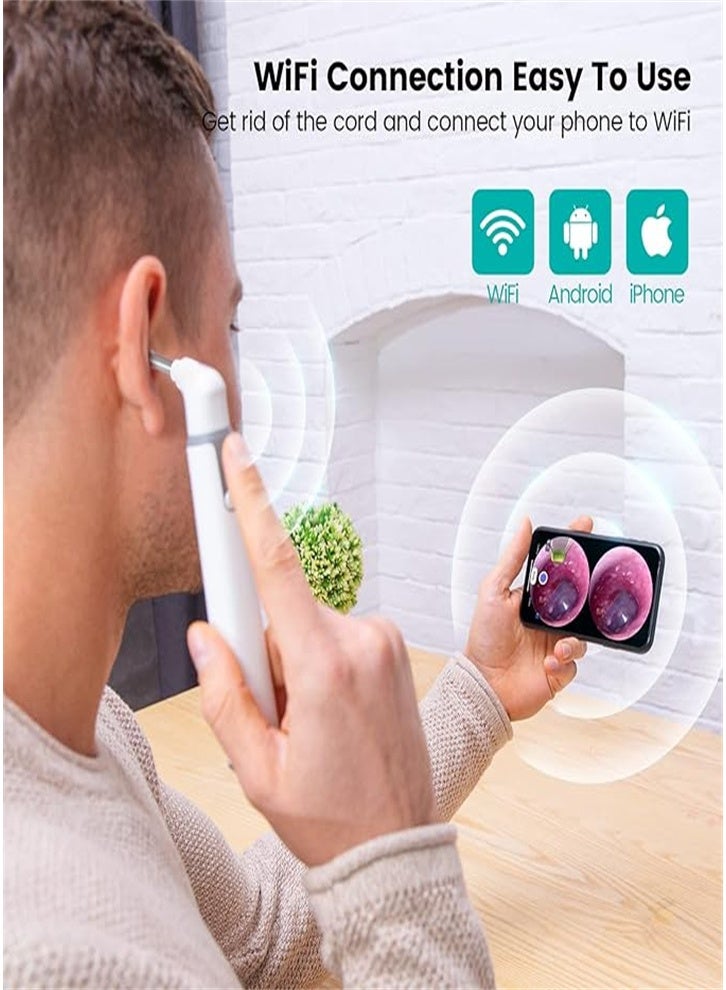Generic Multifunctional Wireless Otoscope, Otoscope with 720P HD Ear Camera and 6 LED Lights, Earwax Removal Tool Camera with Gyroscope, Can Also See Oral Cavity, Compatible with Android and iPhone  - Image 2
