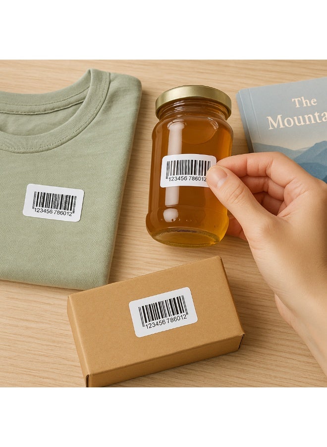 فيرستنوك لفافة ملصقات باركود حرارية ٥٠×٢٥ مم - ١٠٠٠ قطعة ملصقات باركود حرارية مباشرة للبيع بالتجزئة والشحن والكتب والمخزون | لفافة ملصقات باركود صغيرة للطابعات ونقاط البيع والمستودعات - Image 3