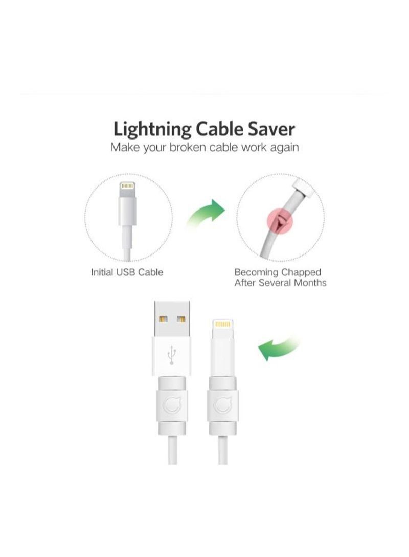 Beauenty 6 Piece Cable Protector For Apple iPhone Charger White - Image 4