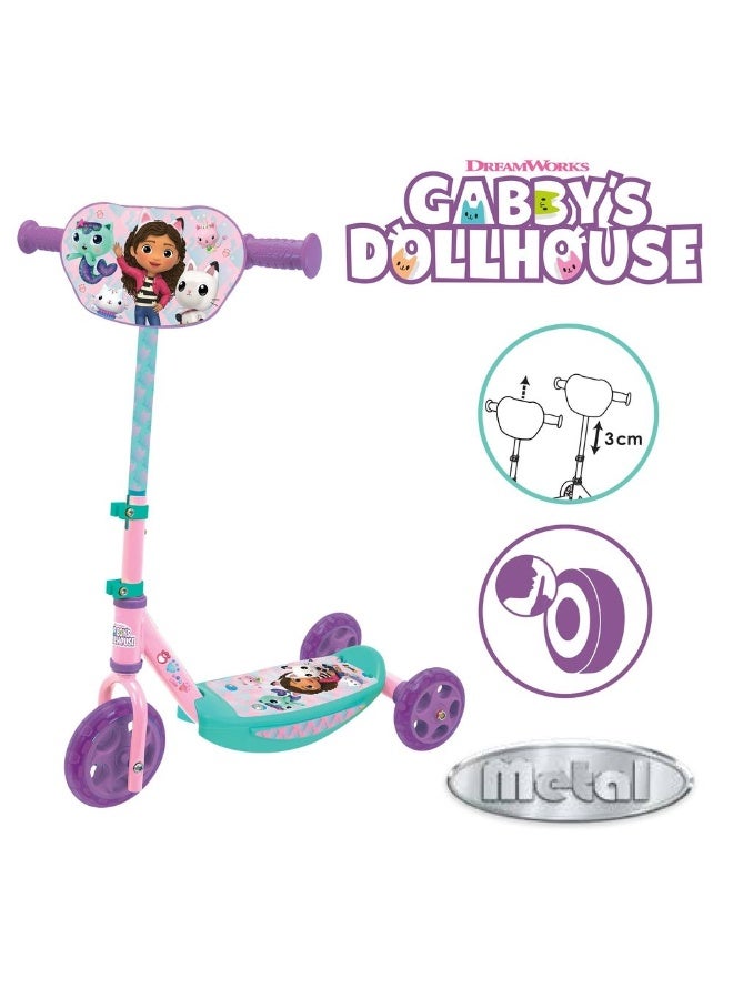 Smoby DreamWorks Gabby’s Dollhouse 3-Wheel Toy Scooter for Kids Aged 3+, Height-Adjustable Handlebars, Sturdy Metal Frame, Non-Slip Deck & Silent Smooth Wheels, Girl Gift - Image 4