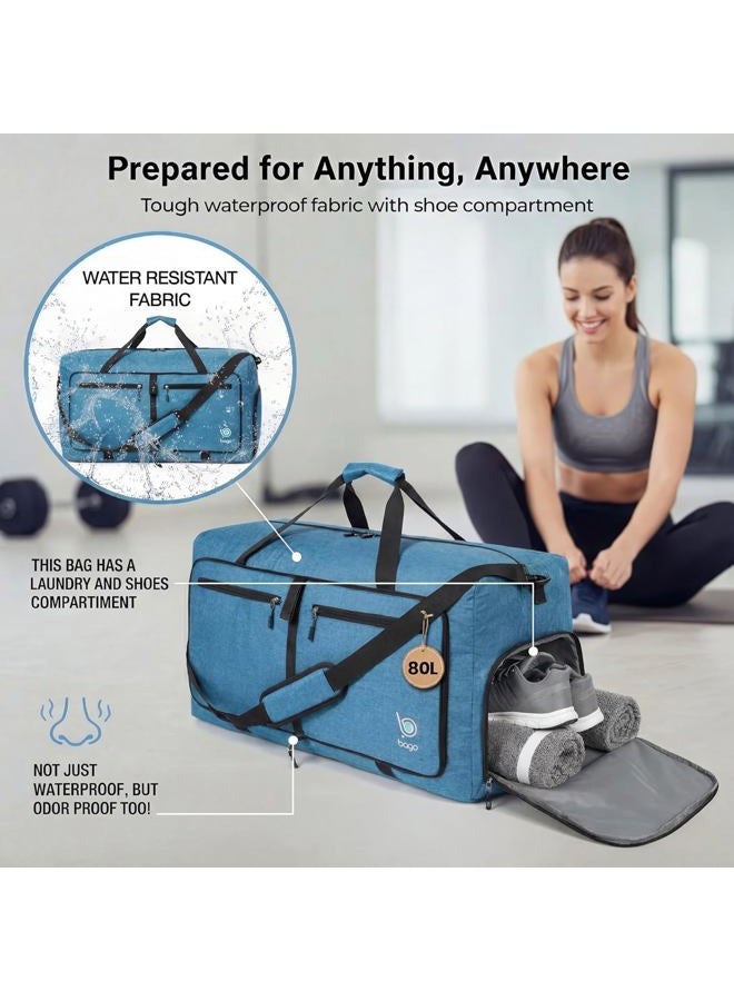 bago 40L 60L 80L 100L 120L 140L Duffel Bags for Traveling – Durable Lightweight Waterproof Foldable Duffle Bag for Travel with Shoe Compartment, Packable Collapsible Overnight Bag for Men & Women - Image 5