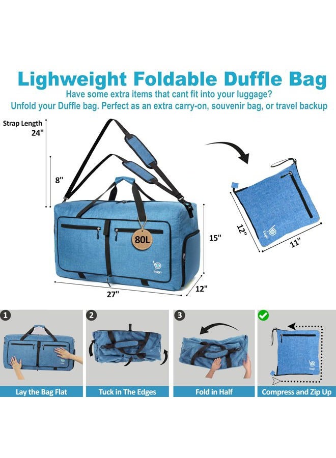 bago 40L 60L 80L 100L 120L 140L Duffel Bags for Traveling – Durable Lightweight Waterproof Foldable Duffle Bag for Travel with Shoe Compartment, Packable Collapsible Overnight Bag for Men & Women - Image 2