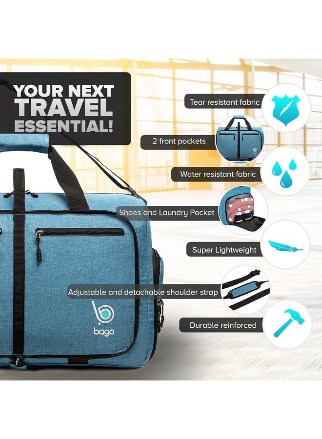 bago 40L 60L 80L 100L 120L 140L Duffel Bags for Traveling – Durable Lightweight Waterproof Foldable Duffle Bag for Travel with Shoe Compartment, Packable Collapsible Overnight Bag for Men & Women - Image 4