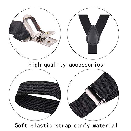 GUCHOL Navy Suspenders Bow Tie for Boys and Girls Adjustable Elastic Classic Accessory Sets Age 1 to 13 Year (Navy Blue, 33 INCH (6-13 Year) - Image 5