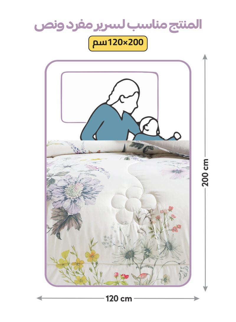 دوناتيلا طقم مفرش سرير 4 قطع مقاس مفرد ونص يناسب سرير 120×200 , تصميم مشجر انيق , مايكروفايبر فائق النعومة , يناسب جميع الفصول - Image 3